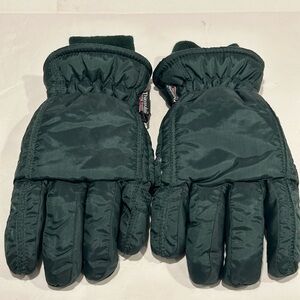 Men’s Thinsulate Thermal Insulated Fleece Lined Gloves Size XL Green Winter Ski